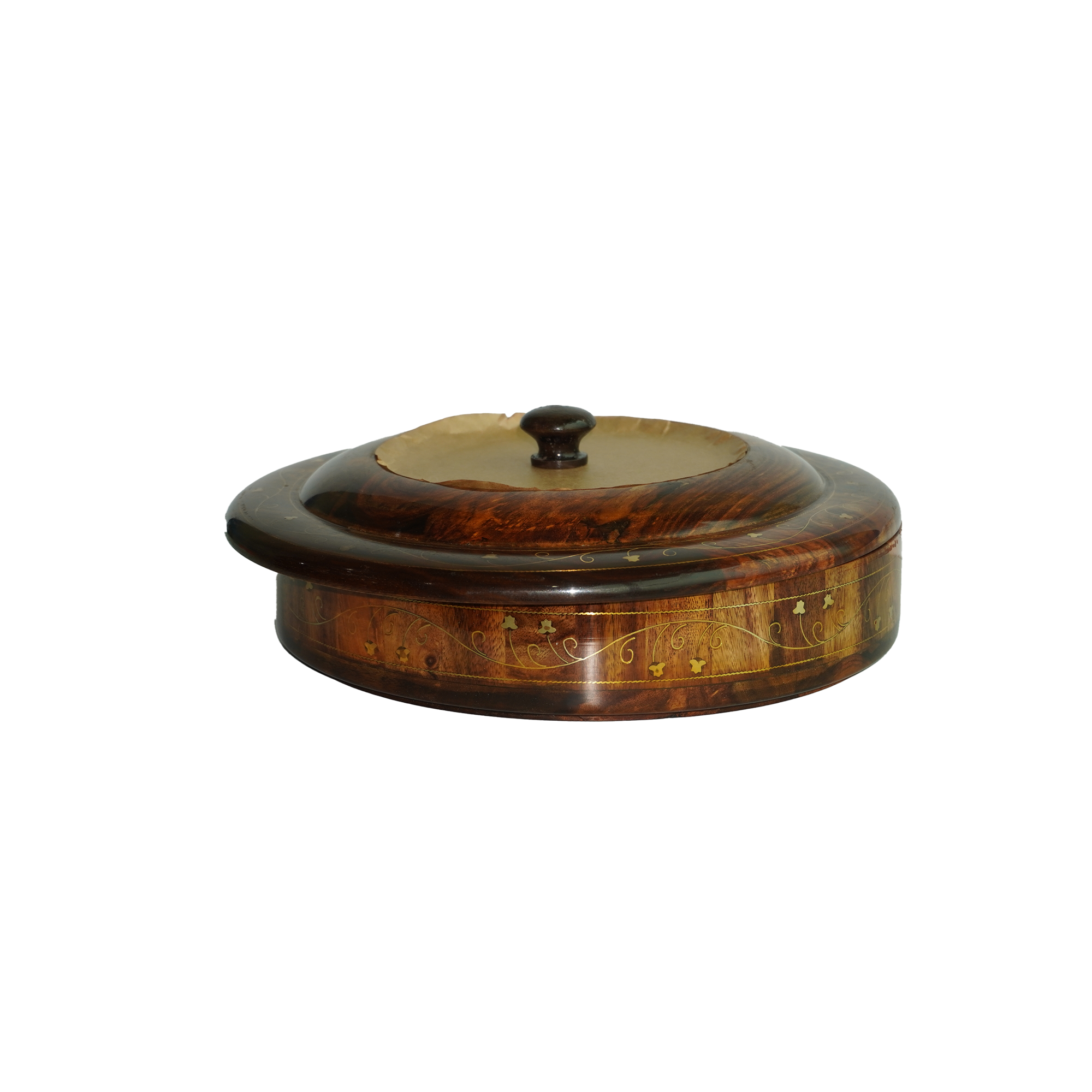Wooden Dry Fuit Pot with Brass work