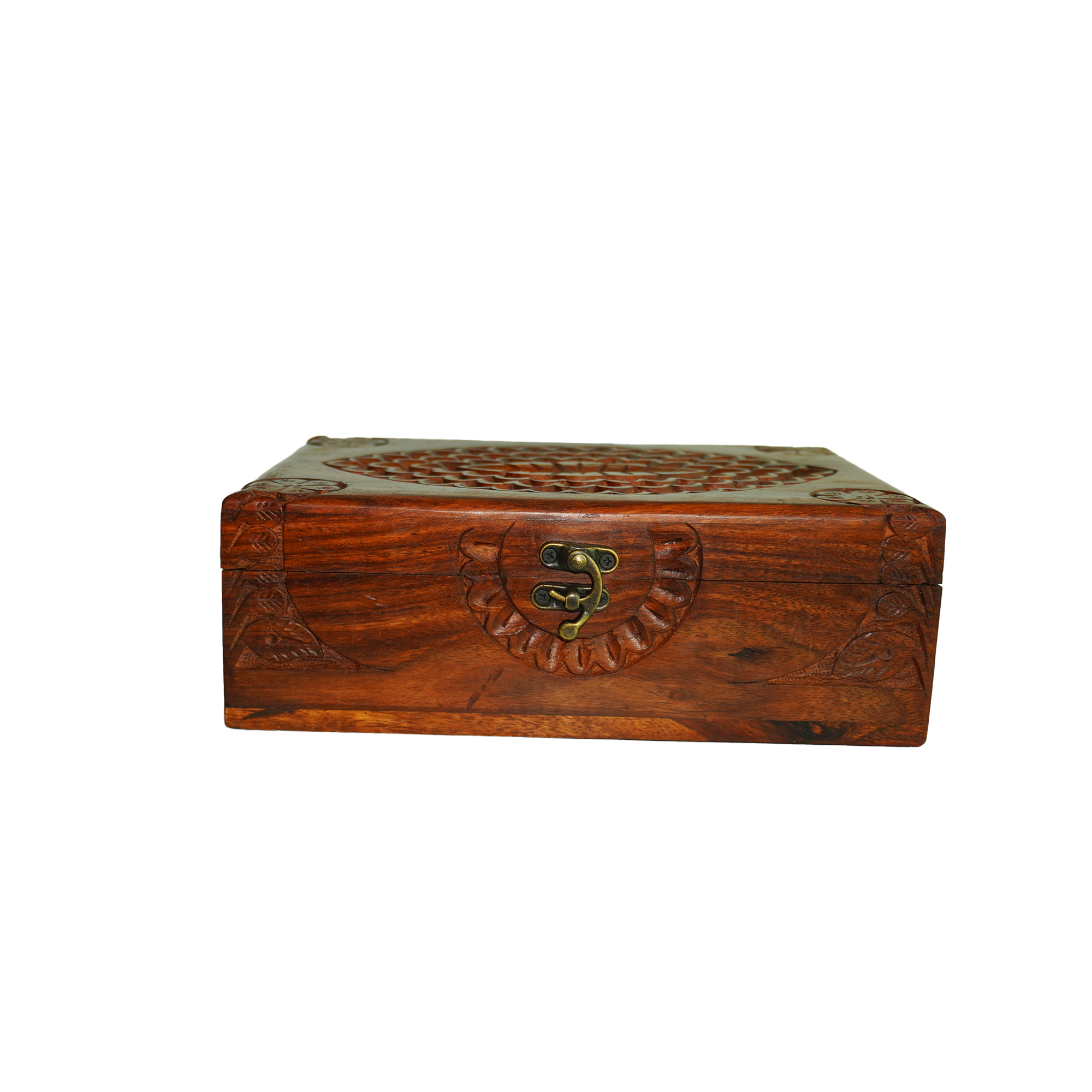 Wooden Box Brass work- with Lock
