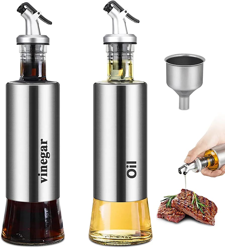 Oil Dispenser Bottles with Funnel Stainless Steel