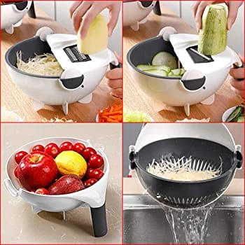 Fruit & Vegetable Drain Basket with Cutter