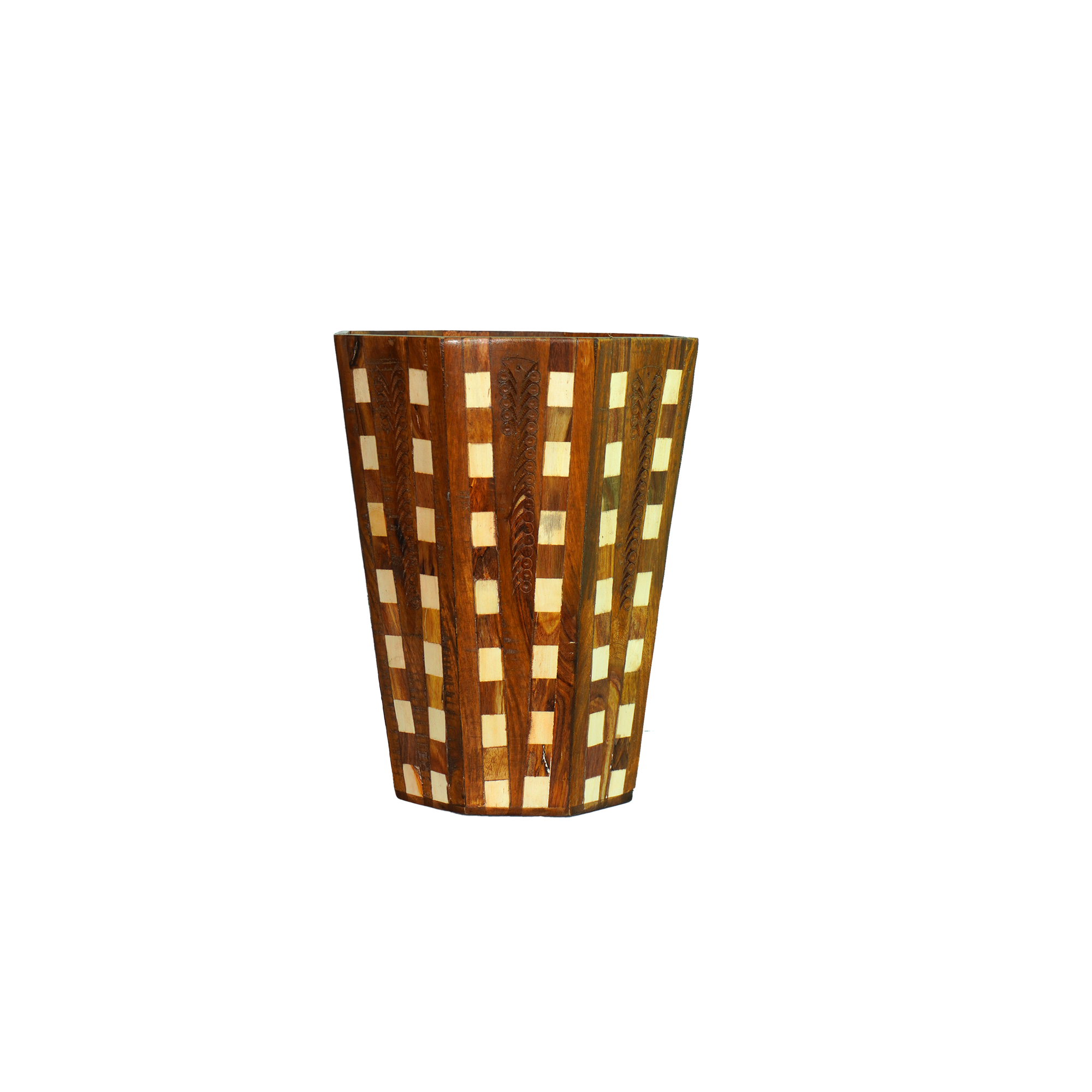 Wooden Dustbin Two Colour Shaded