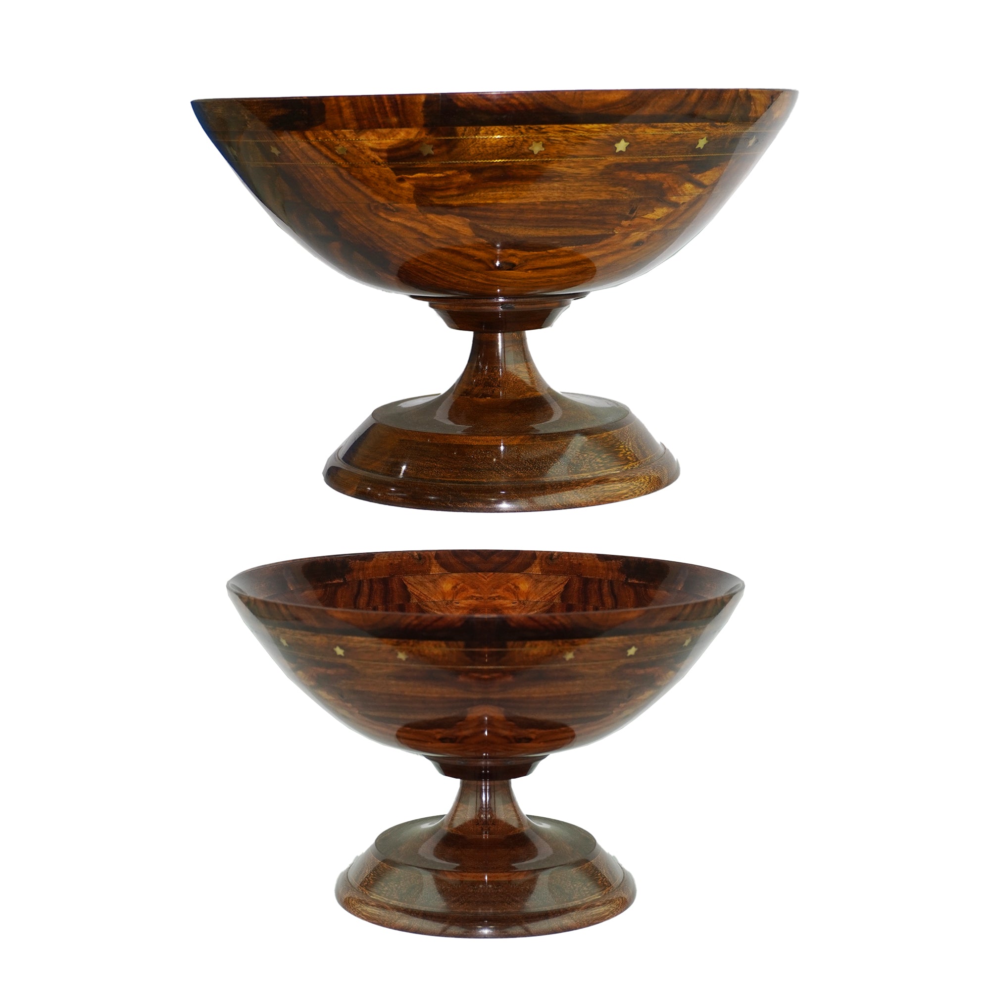 Wooden Bowl with stand & Brass work