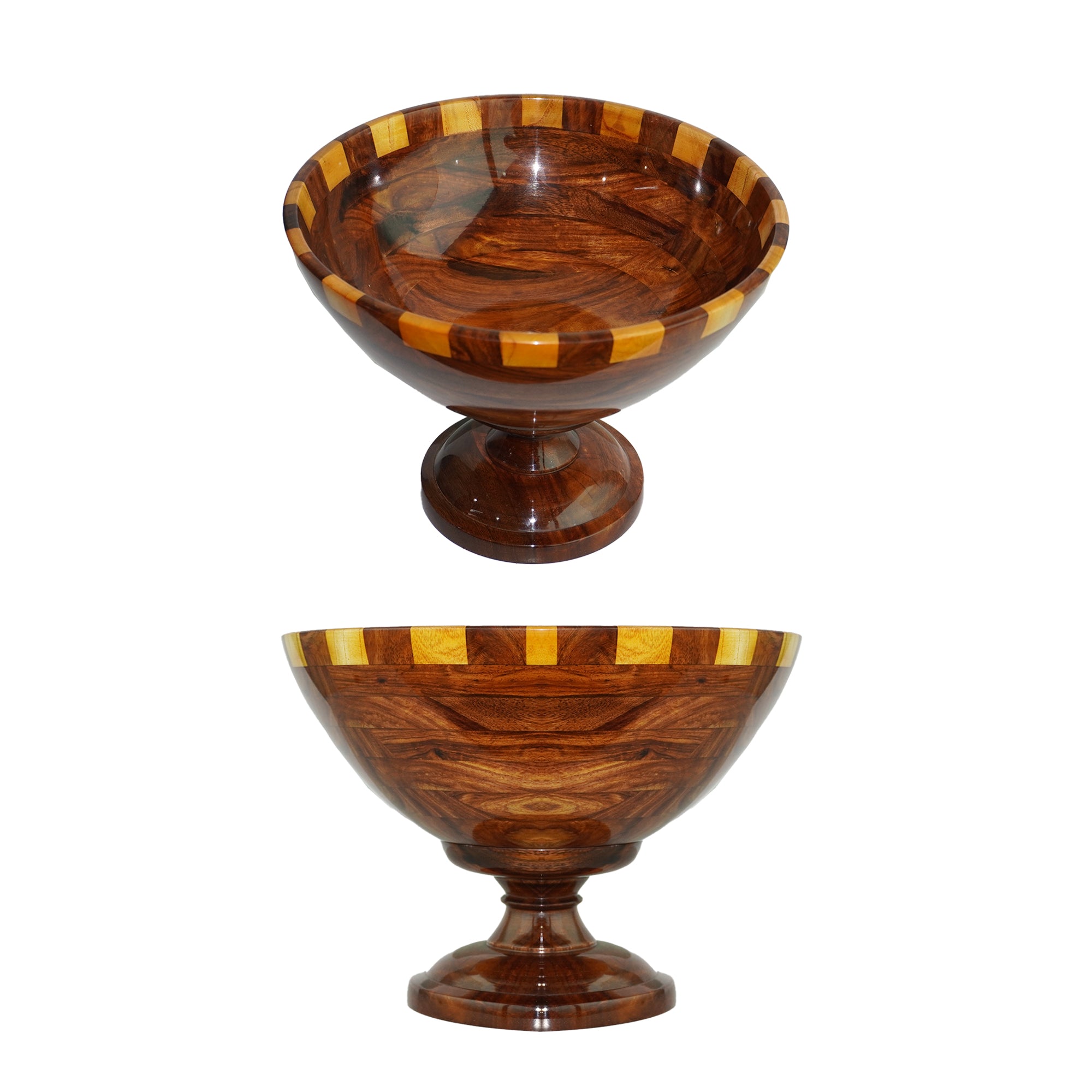 Wooden Bowl with Stand - Two Colour