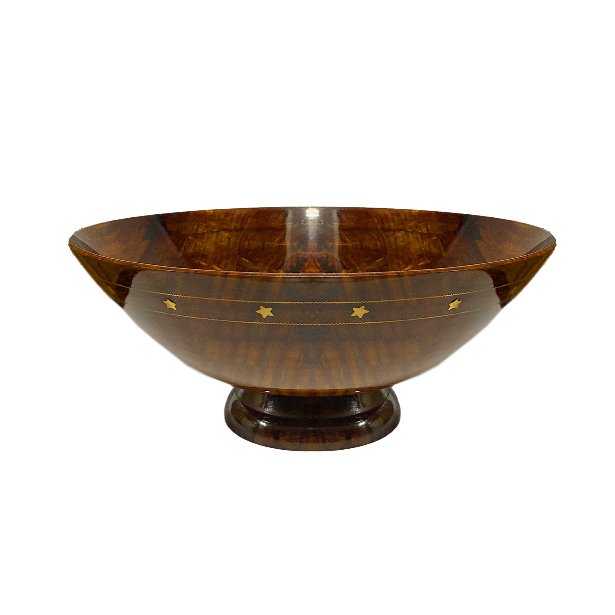Wooden Bowl with Brass work