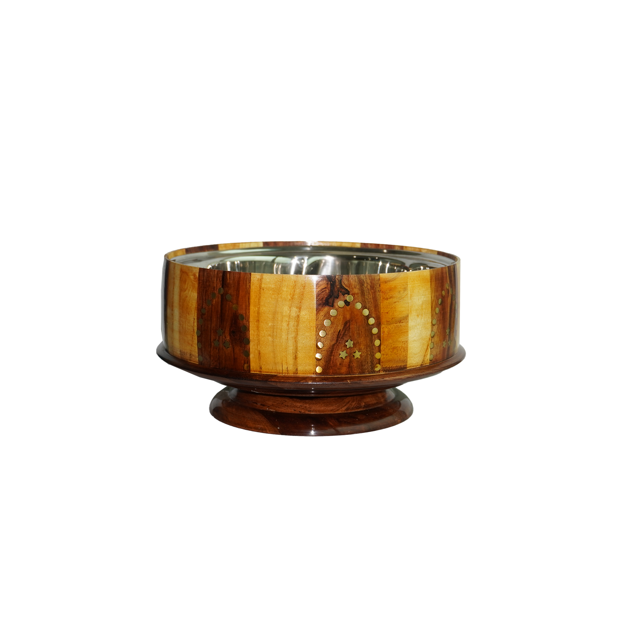 Wooden Hot Pot with Brass work -Two Colour