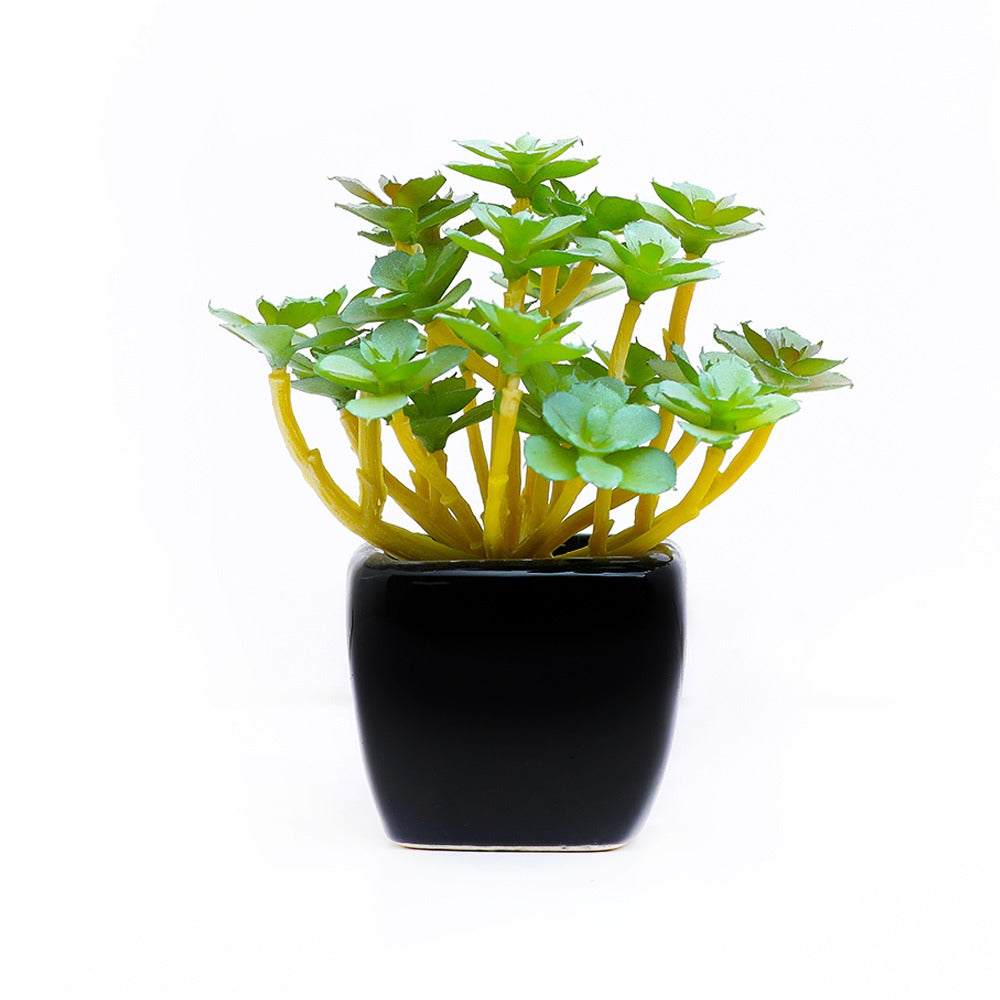 Artificial Plant with Small Marble Pot (BLACK)